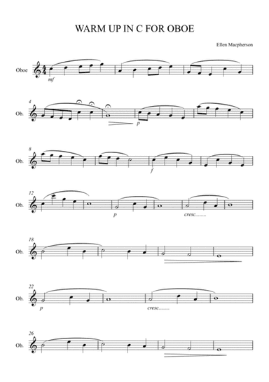 Warm Up in C for OBOE
