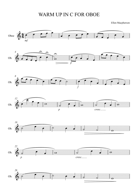 Warm Up in C for OBOE