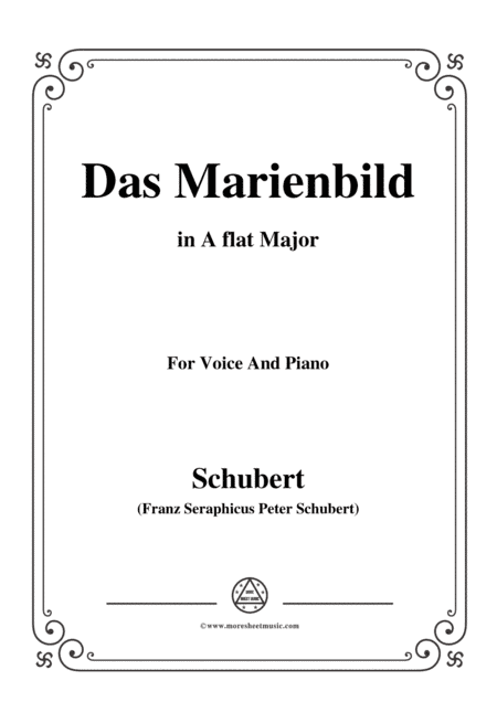 Schubert-Das Marienbild,in A flat Major,for Voice&Piano (arr. MSM)