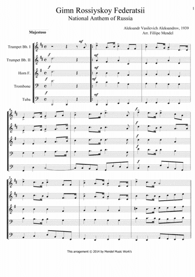 National Anthem of Russia (arr. Fillipe Mendel)