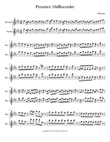 Presence 16d Recorder Duet