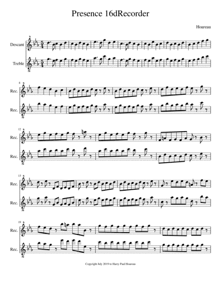 Presence 16d Recorder Duet