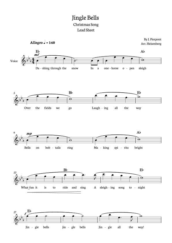 Jingle Bells (arr. Heisenberg)