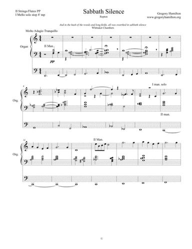 Sabbath Silence, for Organ