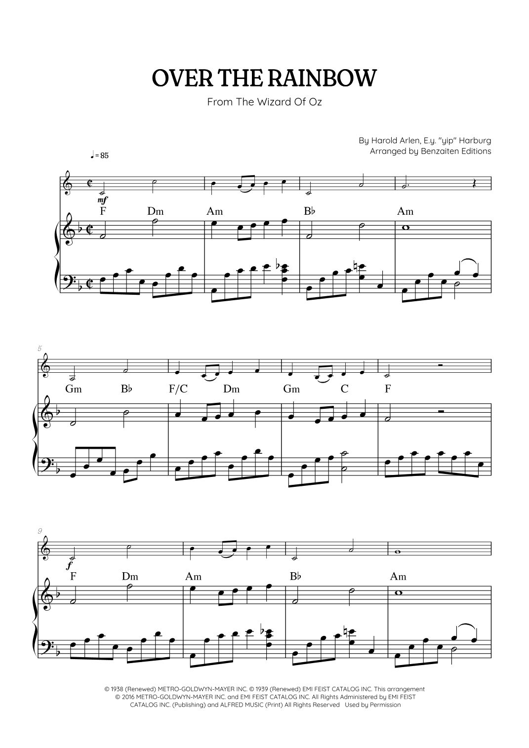Over The Rainbow (arr. Benzaiten Editions)
