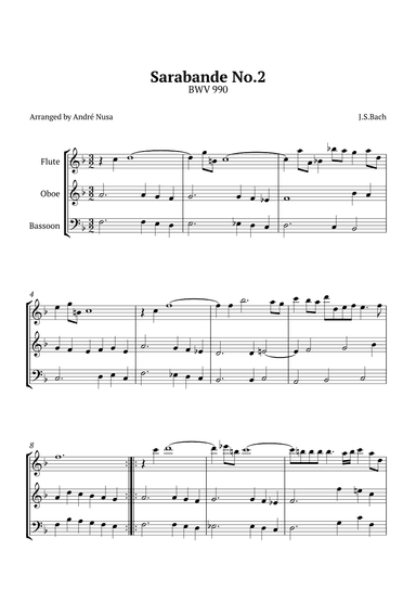 Sarabande No.2 BWV 990 (arr. André Nusa)