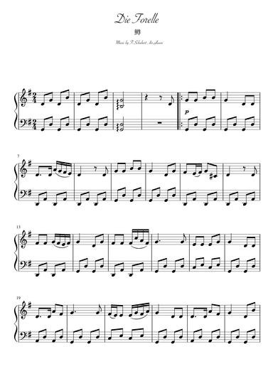 "Die Forelle" (Gdur) (arr. pfkaori)