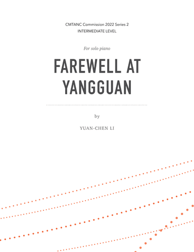 Farewell at Yangguan for solo piano
