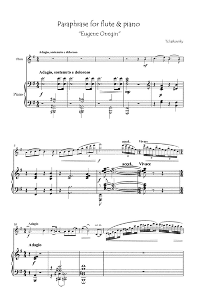 Paraphrase for Flute & Piano Eugene Onegin (arr. Glenn Michael)