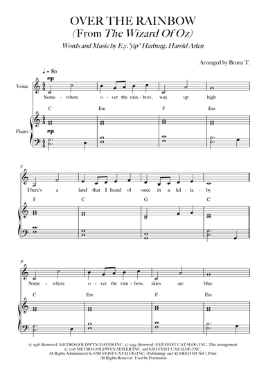 Over The Rainbow (arr. Bruna T.)