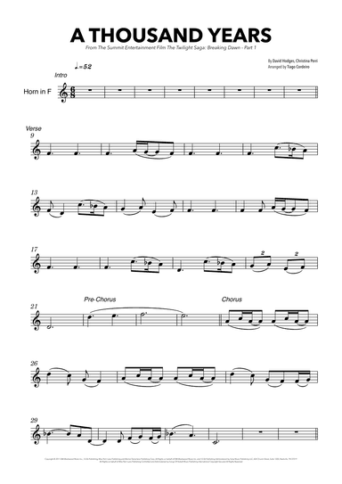 A Thousand Years (arr. Tiago Cordeiro)