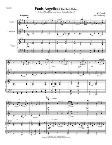 Panis Angelicus Duet for 2 Violins (arr. Anli Huang)