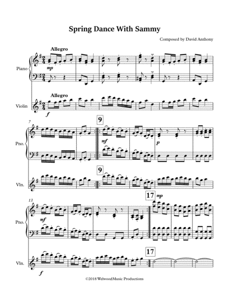 Spring Dance with Sam (for Violin & Piano)