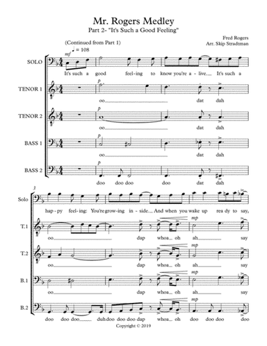 It's Such A Good Feeling  from MISTER ROGERS' NEIGHBORHOOD (arr. Skip Stradtman)