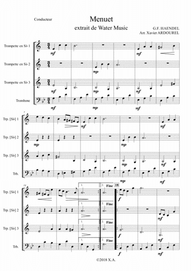Menuet (from Water Music) (arr. Xavier ARDOUREL)