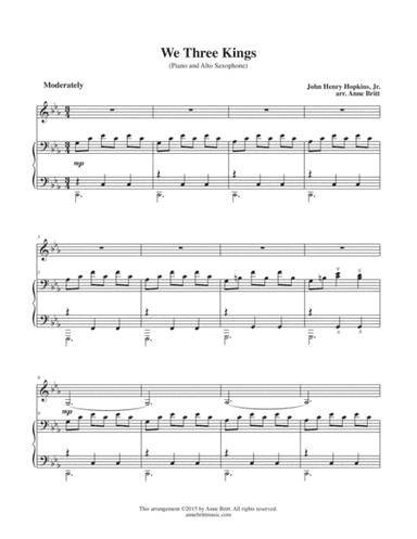 We Three Kings (Alto Saxophone/Piano) (arr. Anne Britt)