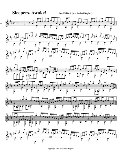 "Wachet auf, ruft uns die Stimme", Sleepers Awake from chorale cantata Wachet auf, ruft uns die Stim (arr. Andrei Krylov)