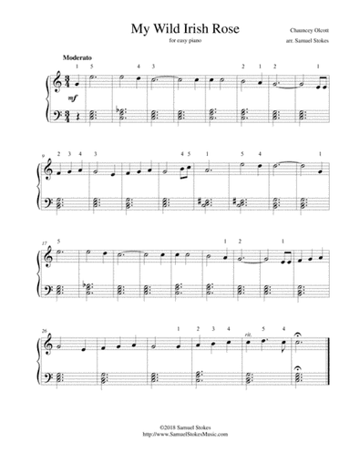 My Wild Irish Rose - for easy piano (arr. Samuel Stokes)