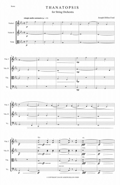 Thanatopsis (Contemplation of Death) for string orchestra or string quartet