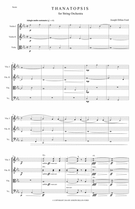 Thanatopsis (Contemplation of Death) for string orchestra or string quartet