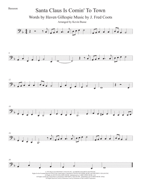 Santa Claus Is Comin' To Town (arr. Kevin Busse)