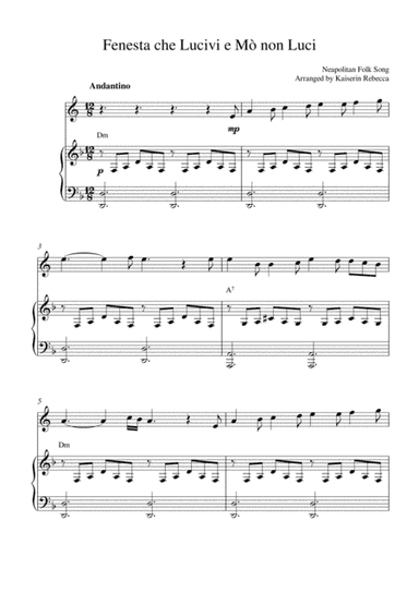 Fenesta che Lucivi e Mò non Luci (arr. Kaiserin Rebecca)