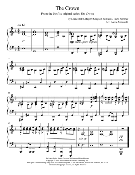 The Crown Main Theme (arr. Aaron Makikalli)