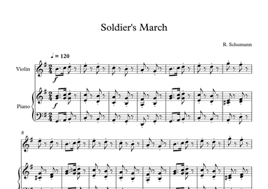 Soldier's March - Robert Schumann (Violin + Piano) (arr. Digital Book Music)
