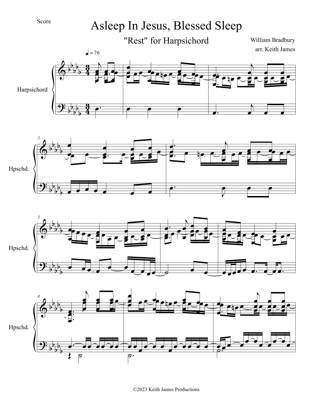Asleep In Jesus, Blessed Sleep (arr. Keith James)