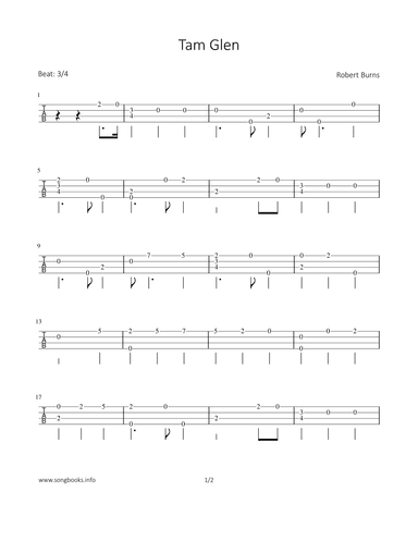 Tam Glen (arr. Bettina Schipp)