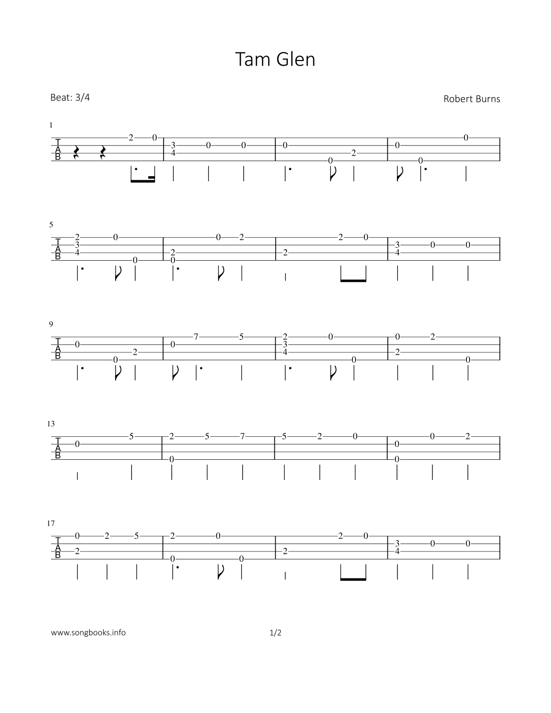 Tam Glen (arr. Bettina Schipp)