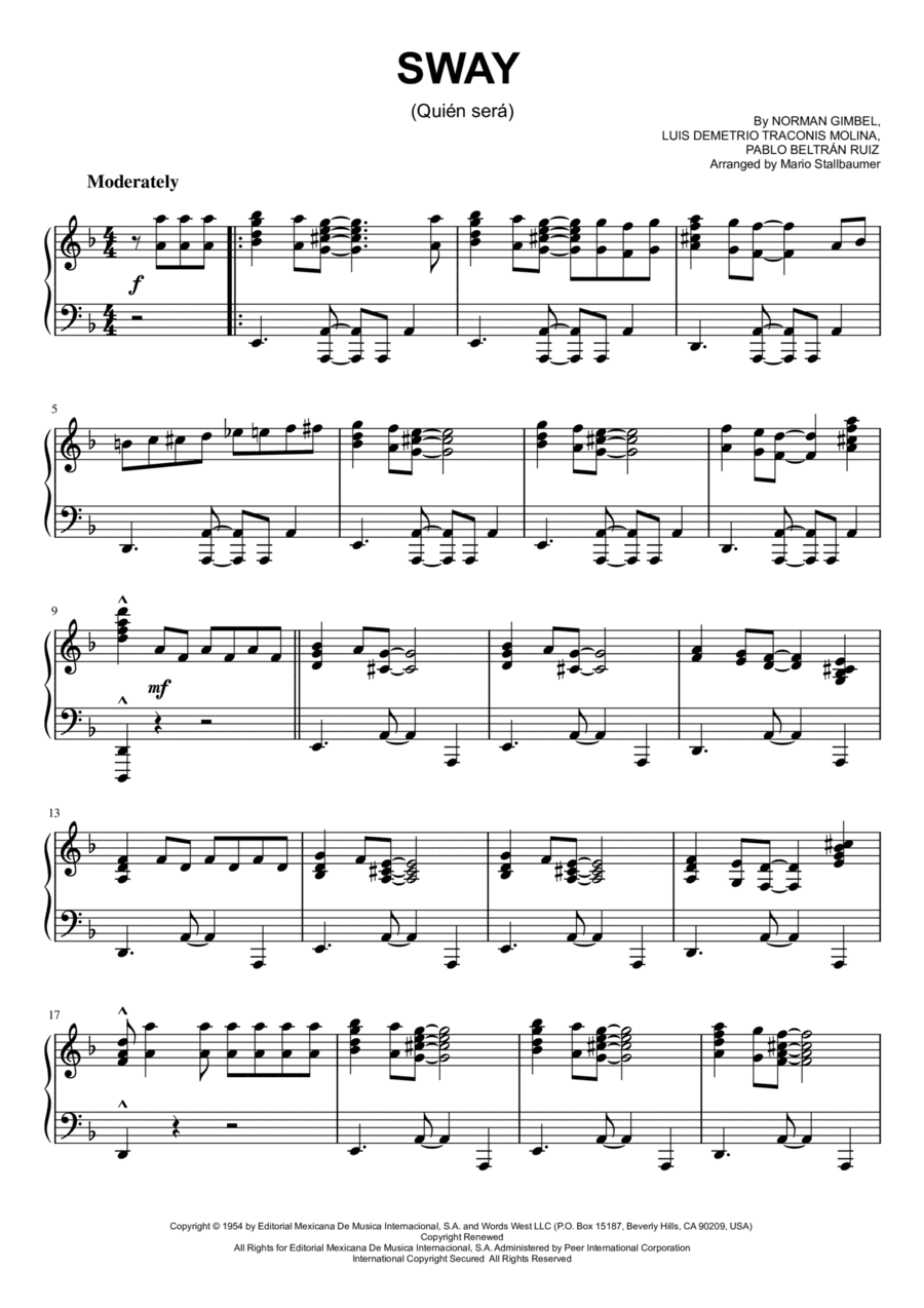 Sway (quien Sera) (arr. Mario Stallbaumer)