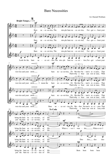 The Bare Necessities (arr. Hannah Wickham)
