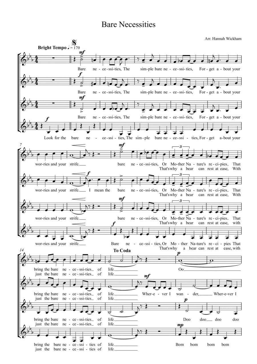 The Bare Necessities (arr. Hannah Wickham)