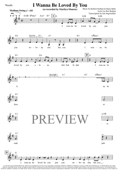 I Wanna Be Loved By You  from GOOD BOY (arr. Jan Angermüller)