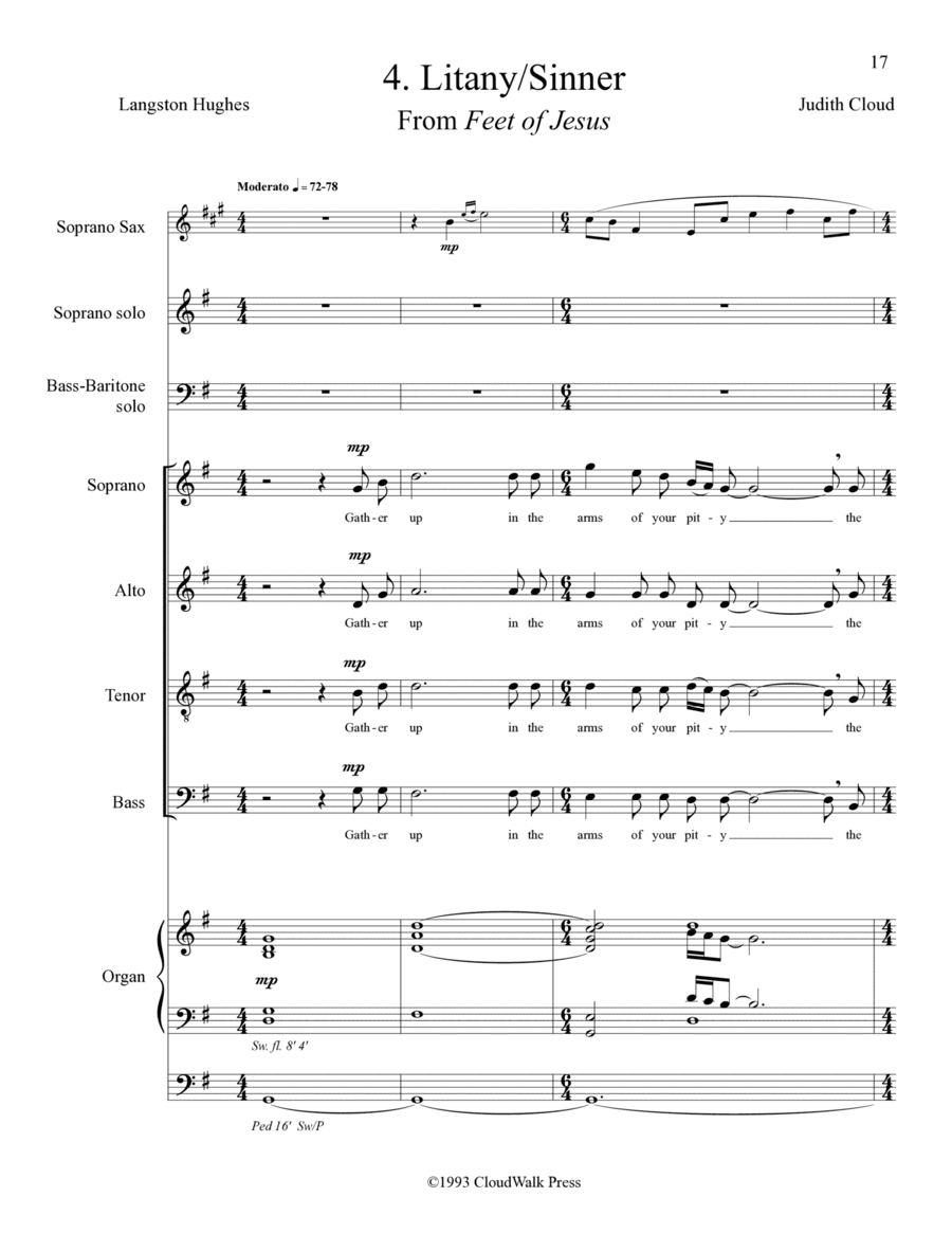 4. Litany/Sinner. Spirituals From the from the cantata FEET OF JESUS by Judith Cloud (text by Langst