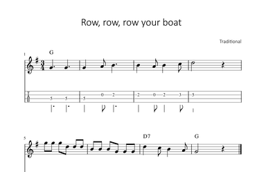 Row row row your boat (arr. songbooks.info)