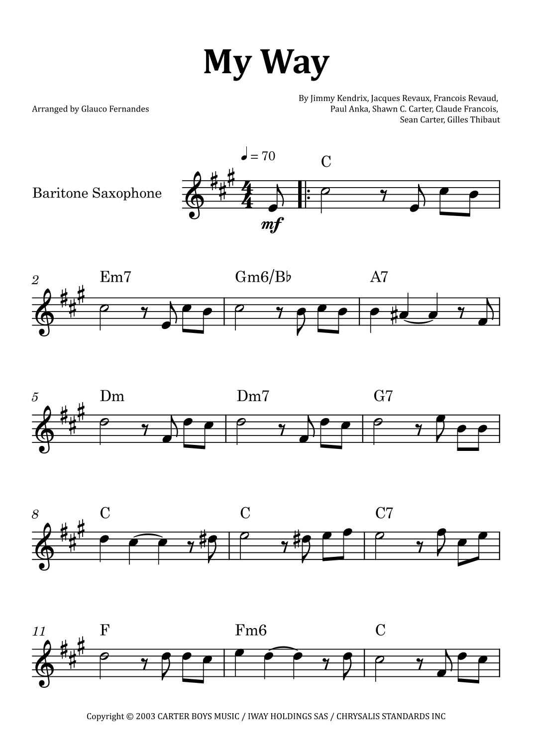 I Did It My Way (arr. Glauco Fernandes)