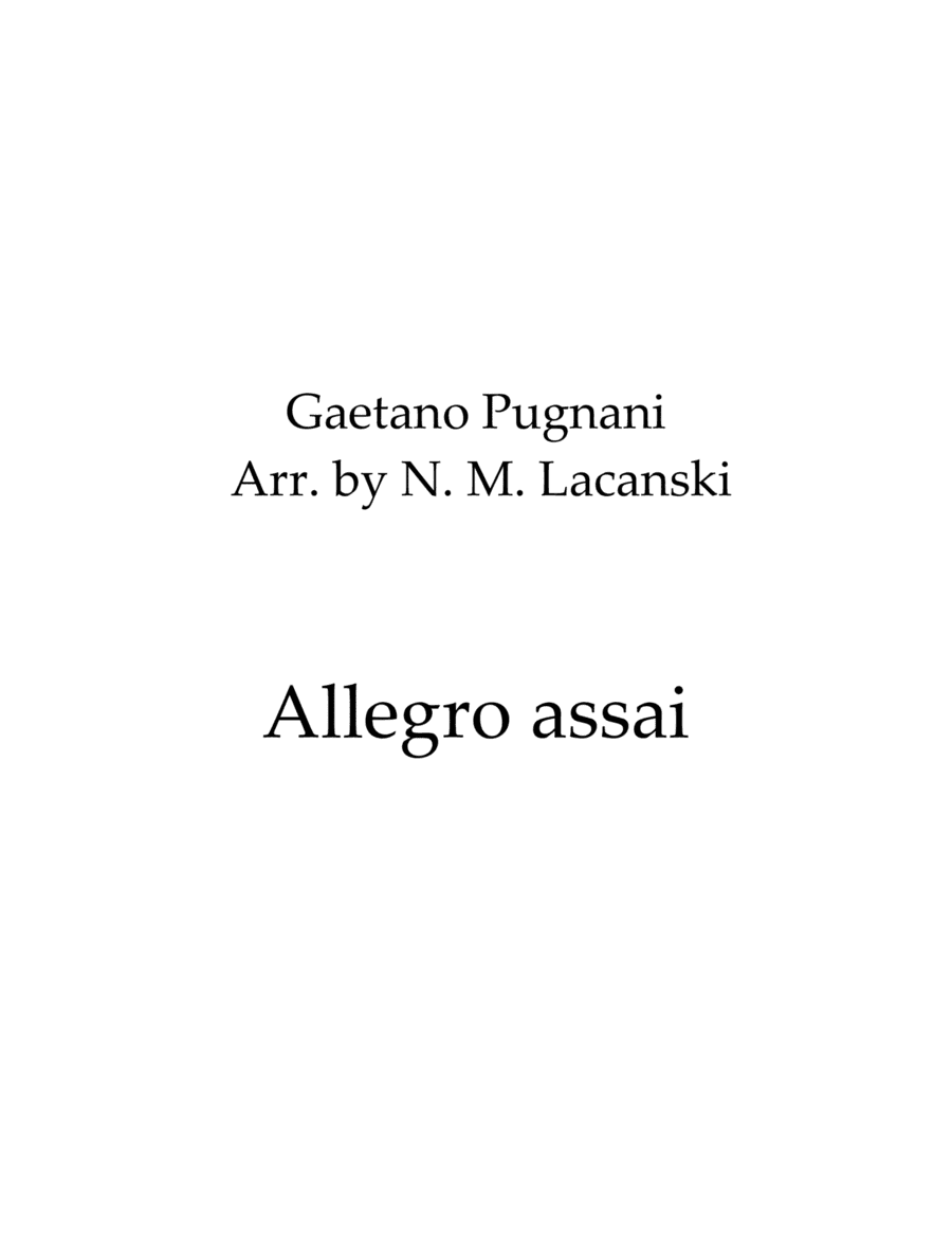 Allegro Assai in A Major (arr. Nick Lacanski)