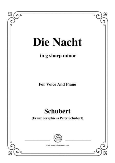 Schubert-Die Nacht,in g sharp minor,D.534,for Voice and Piano (arr. MSM)