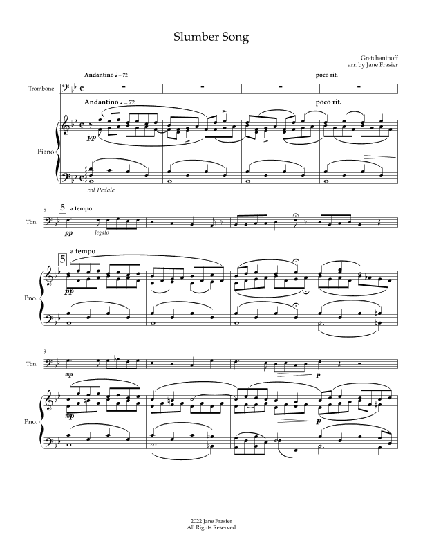 Slumber Song (arr. Jane Frasier)