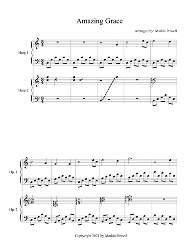 Amazing Grace (Harp Duet) (arr. Markia Powell)