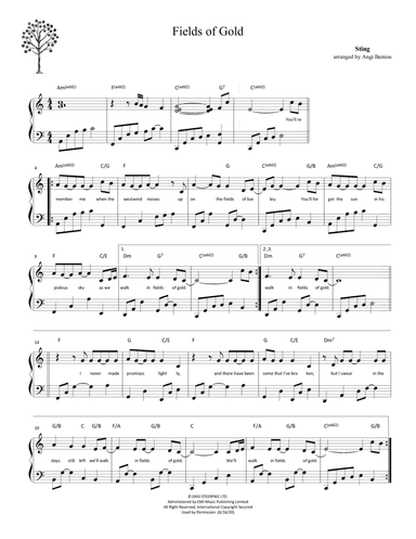 Fields Of Gold (arr. Angi Bemiss of Simply the Harp)