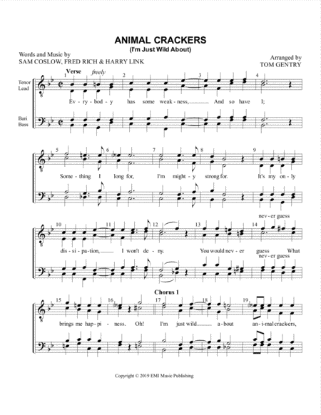 Animal Crackers (arr. Tom Gentry)