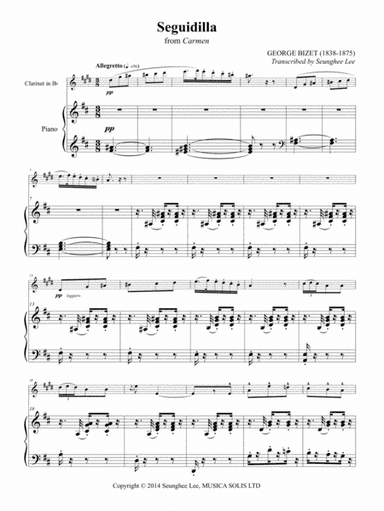 Bizet: Seguidilla from Carmen for Clarinet and Piano (arr. Seunghee Lee)
