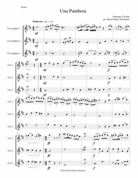Una panthera in compagnia de Marte (A Panther in company of Mars) arranged for 3 cors anglais (arr. David Warin Solomons)