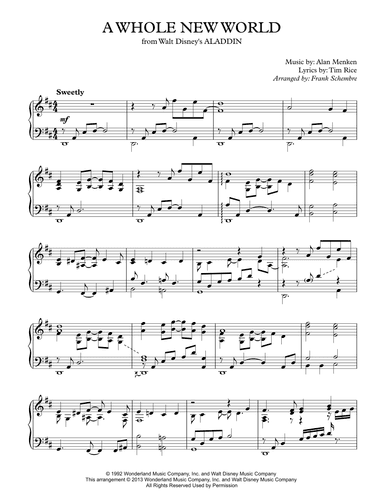 A Whole New World (from 'Aladdin') (arr. Frank Schembre)