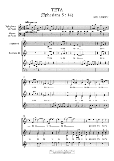 Teta (arr. Sofola kadupe)