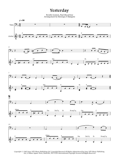 Yesterday (arr. Henrique F Mangoni)