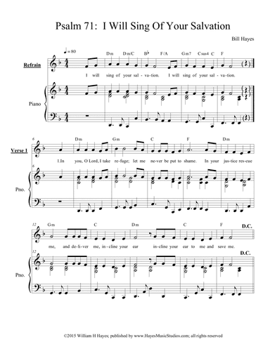 Psalm 71: I Will Sing Of Your Salvation (Piano/Vocal)